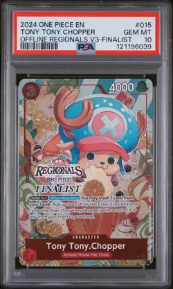 PSA 10 ONE PIECE Tony Tony Chopper Offline Regionals Vol.3 FINALIST OP01-015 - Image 1
