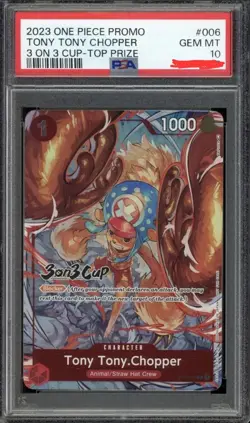 Tony Tony Chopper (3-on-3 Cup Top Prize) PSA 10 2023 One Piece Promos ST01-006 - Image 1
