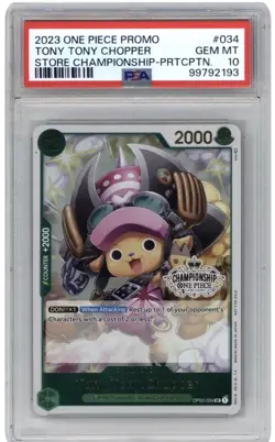 2023 ONE PIECE PROMO #34 TONY TONY CHOPPER STORE CHAMPIONSHIP PARTICIPANT PSA 10 - Image 1