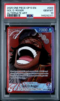 PSA 10 - Gol.D.Roger - Leader Alternate Art OP13-003 EN One Piece CCG - Image 1