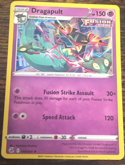 Pokemon Card Rebel Clash Holographic Bleed Error Dragapult 130/264 NM - Image 1