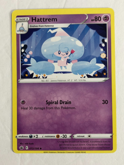 Pokemon TCG Chilling Reign Miscut Error Hattrem 072/198 Near Mint - Image 1