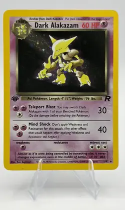 Dark Alakazam 1st Edition Holo 1/82 Team Rocket Pokemon Card LP Vintage WOTC - Image 1