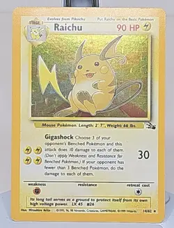 Pokemon TCG Raichu Fossil Holo Rare Card 14/62 - Image 1