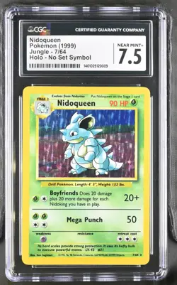 Nidoqueen 7/64 Rare Holo | Pokemon 1999 Jungle Set, No Set Symbol | CGC 7.5 NM+ - Image 1