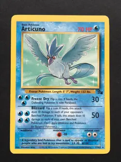Articuno 17/62 Fossil Rare - Vintage Pokemon Card WOTC 1999 - Played #2 - Image 1