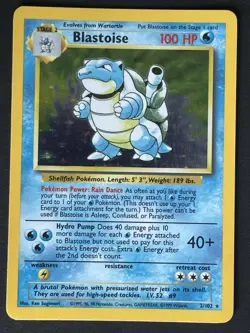 Pokemon Blastoise Base Set Holo Rare 2/102 Stage 2 100 HP English - Image 3