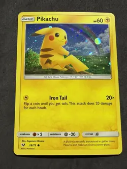 Pokemon - Pikachu - 28/73 - Shining Legends - Costco Exclusive - Cosmos Holo NM - Image 2