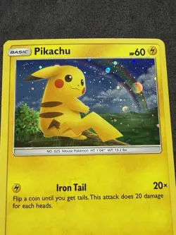 Pokemon - Pikachu - 28/73 - Shining Legends - Costco Exclusive - Cosmos Holo NM - Image 3