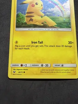 Pokemon - Pikachu - 28/73 - Shining Legends - Costco Exclusive - Cosmos Holo NM - Image 4