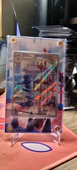 Pokemon TCG Steelix 208/182 SV04: Paradox Rift Holo + Extended Display Case NM - Image 1