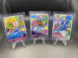 Pokemon 1st Partner 30th Anniversary Gen 7 Set (Rowlet, Kitten, Popplio) NM - Image 1