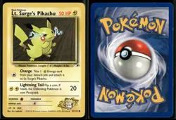 LT. SURGE'S PIKACHU 81/132 C LP GYM HEROES POKEMON - Image 1