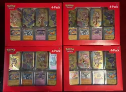 Pokemon TCG S&V 151 2025 Mini Tin 4 Pack Sams Club Exclusive New Sealed Lot Of 4 - Image 1