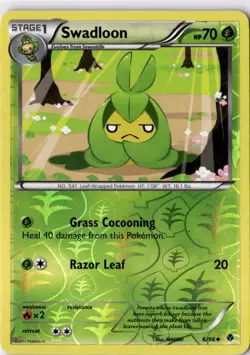 SWADLOON 6/98 UC EMERGING POWERS POKEMON REVERSE HOLO MP - Image 1
