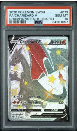 2020 Pokemon SWSH FA/Charizard V Champions Path Secret #079 PSA 10 Gem 🔥🔥 - Image 1