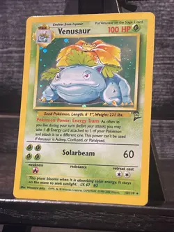 VENUSAUR 18/130 HOLO RARE BASE SET 2 POKEMON HOLO MP - Image 1