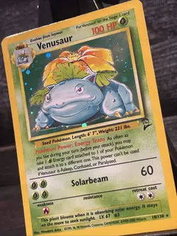 VENUSAUR 18/130 HOLO RARE BASE SET 2 POKEMON HOLO MP - Image 4