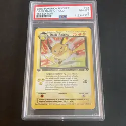 2000 POKEMON ROCKET 1ST EDITION #83 DARK RAICHU-HOLO PSA 8 - Image 1