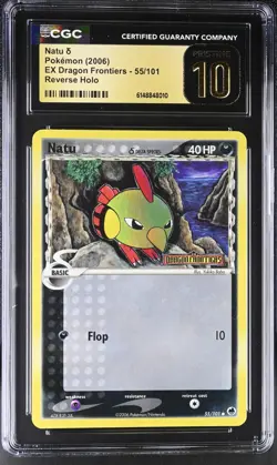 Pokemon Natu 55/101 Reverse Holo EX Dragon Frontiers - CGC 10 PRISTINE - Image 1