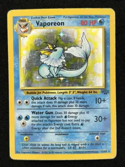 Pokemon TCG Vaporeon Jungle 12/64 Holo Rare - Image 1