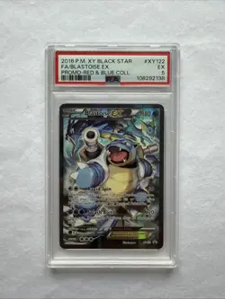 Pokemon TCG 2016 XY Black Star Promo Red Blue Blastoise EX XY122 PSA 5 - Image 1