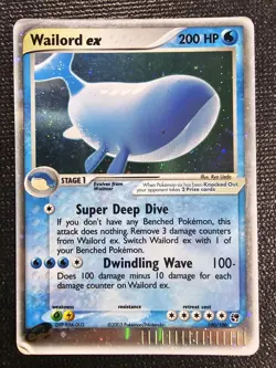 Wailord ex 100/100 Sandstorm 2003 Rare Holo EX English HP/DMG - Image 1