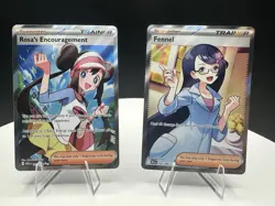 Pokemon Full Art Trainer Lot Rosa’s Encouragement & Fennel UR NM - Image 1