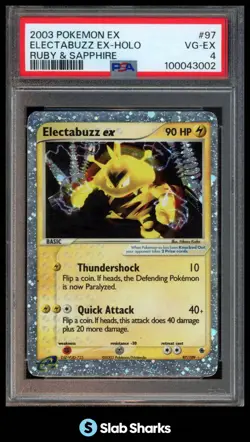 2003 POKEMON EX RUBY & SAPPHIRE #97/109 ELECTABUZZ HOLO PSA 4 - Image 1
