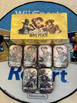 One Piece: TS-02- Tin Pack Full Display Set + 6 extra sealed tins 18 Total - Image 1