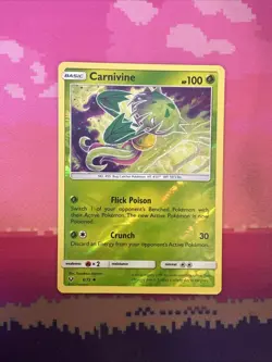 Pokemon Card Carnivine Shining Legends Reverse Holo 6/73 Near Mint - Image 1