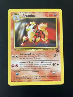 Arcanine 6 Black Star Promo WOTC Vintage Pokemon TCG Card 1999 League - Image 3