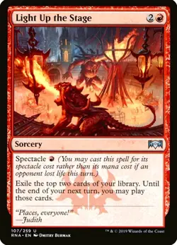 X 1 Light Up the Stage NM-M Ravnica Allegiance 107 MTG Magic The Gathering - Image 1