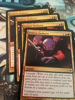 4x Violent Outburst Shards of Alara Mild Play See Pics FREE SHIPPING - Image 1