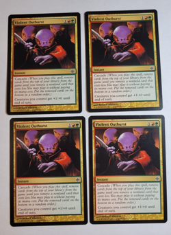 MTG [ 4x ] VIOLENT OUTBURST (LP) FULL PLAYSET Alara Reborn 2008 Magic Gathering - Image 1