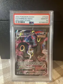 2022 POKEMON BRILLIANT STARS TG23 UMBREON VMAX TG23/TG30 PSA 10 - Image 1