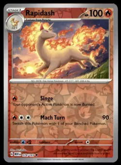 Rapidash 078/165 Uncommon 151 Pokemon Reverse Holo Near Mint - Image 1
