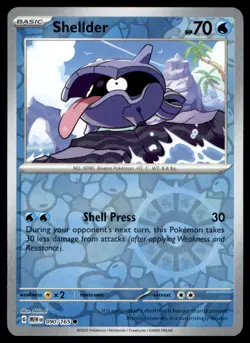Shellder 090/165 Common 151 Pokemon Reverse Holo Near Mint - Image 1