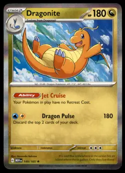 Dragonite 149/165 Rare 151 Pokemon Holo Lightly Played - Image 1
