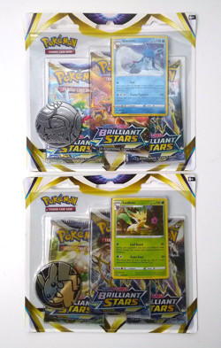 Brilliant Stars Pokemon Leafeon Glaceon 3 Pack Blister Lot of 2 - Image 1