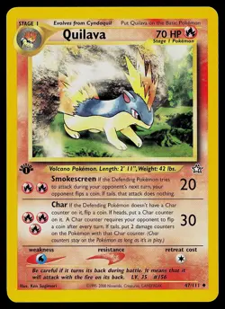 Pokemon Card - Quilava Neo Genesis 47/111 1st Edition Uncommon - Image 1