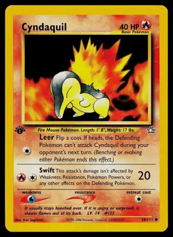 Pokemon Card - Cyndaquil Neo Genesis 56/111 1st Edition Common - Image 1
