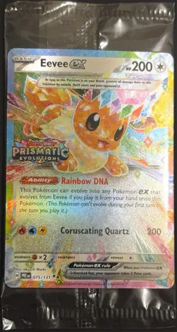 Pokemon Eevee EX 75/131 Stamped Prismatic Evolutions Surprise Box Promo Sealed - Image 1