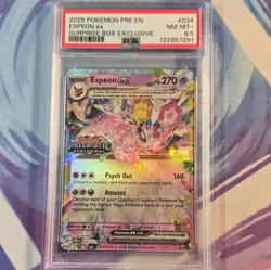 Pokemon TCG Espeon ex 034/131 Sv Prismatic Evolutions Holo PSA 8.5 Exclusive - Image 1