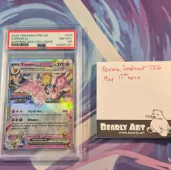 Pokemon TCG Espeon ex 034/131 Sv Prismatic Evolutions Holo PSA 8.5 Exclusive - Image 2