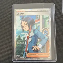Cheren 258/217 Full Art Trainer Ultra Rare Holo Ascended Heroes Pokemon TCG - Image 1
