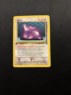 1999 Pokemon Ditto 18/62 1st Edition Fossil WOTC Holo Rare Vintage Card - Image 1