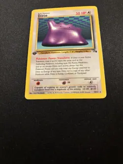 1999 Pokemon Ditto 18/62 1st Edition Fossil WOTC Holo Rare Vintage Card - Image 2