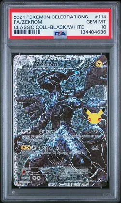 2021 POKEMON CELEBRATIONS CLASSIC COLL #114 FULL ART/ZEKROM PSA 10 - Image 1