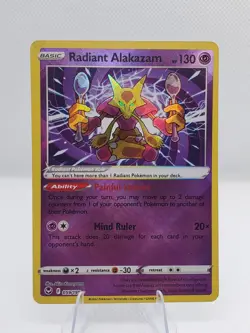 Radiant Alakazam 059/195 Radiant Rare Holo Swsh12: Silver Tempest Pokemon TCG - Image 1
